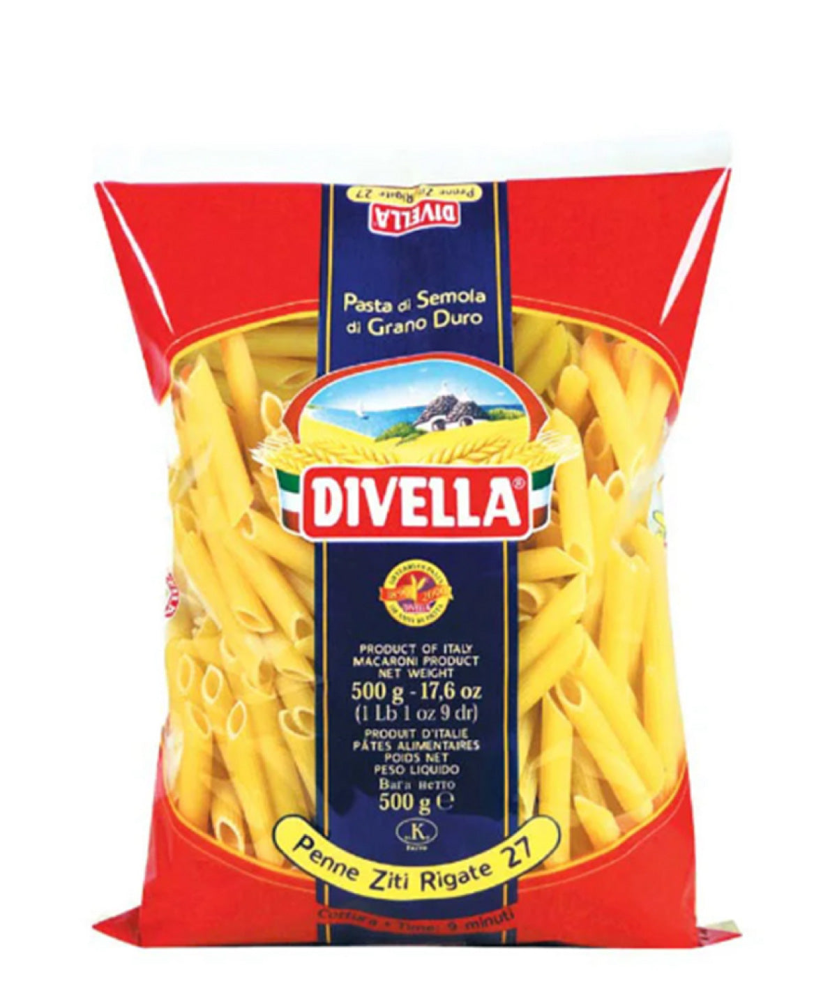 Penne Ziti Rigate  Semola Divella 500g