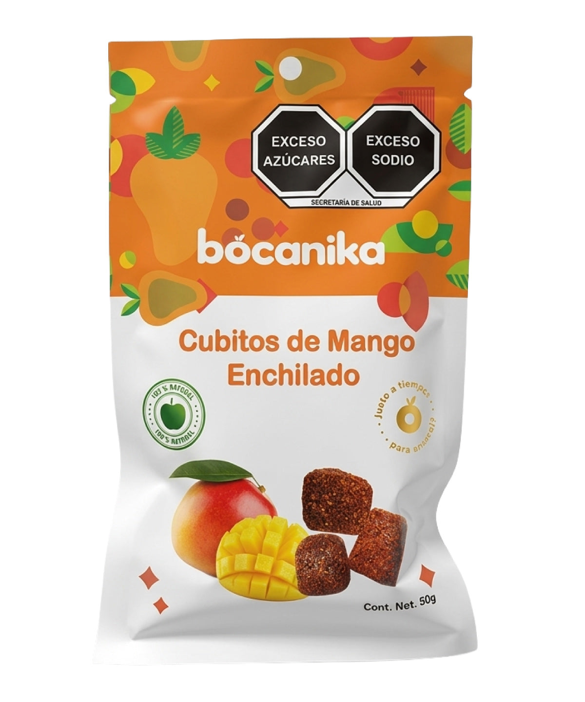 FRUTA EN CUBOS BOCANIKA MANGO CHILE 50G