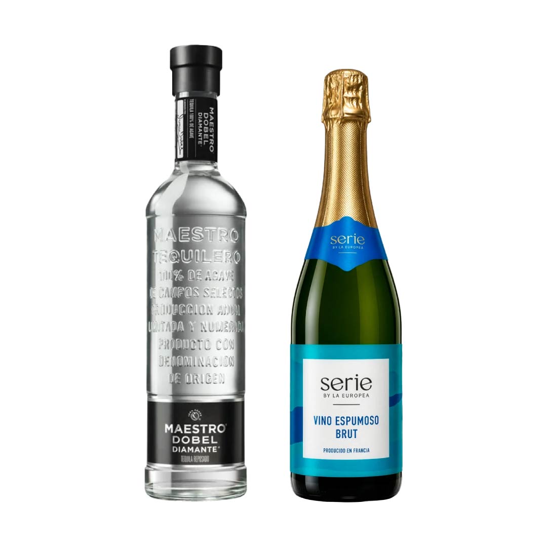 Tequila Maestro Dobel Diamante 700 ml + Vino Espumoso Serie By La Europea Brut 750 ml
