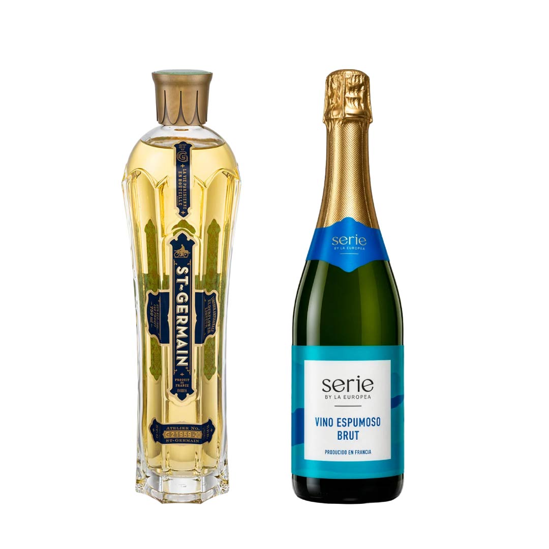 Licor ST Germain 750 ml + Vino Espumoso Serie By La Europea Brut 750 ml