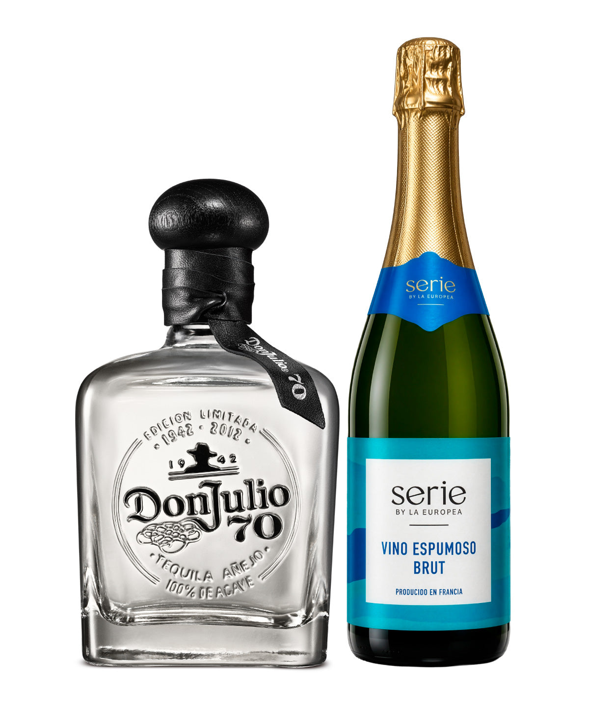 Pack Tequila Don Julio 70 Cristalino 700 ml + Vino Espumoso Serie By La Europea Brut 750 ml