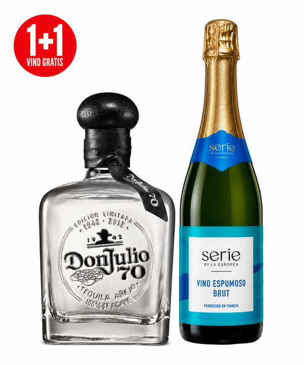 Pack Tequila Don Julio 70 Cristalino 700 ml + Vino Espumoso Serie By La Europea Brut 750 ml
