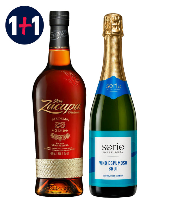 Pack Ron Zacapa Centenario Sistema 23 Solera 750 ml + Vino Espumoso Serie By La Europea Brut 750 ml
