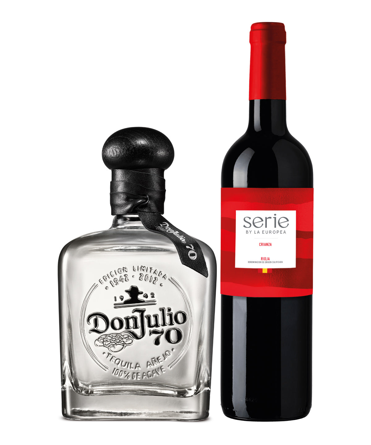 Pack Tequila Don Julio 70 Cristalino 700 ml + Vino Tinto Serie By La Europea Crianza Rioja 750 ml