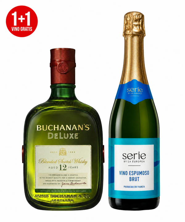 Pack Whisky Buchanan's Deluxe 12 Años Blended Scotch 750 ml + Vino Espumoso Serie By La Europea Brut 750 ml