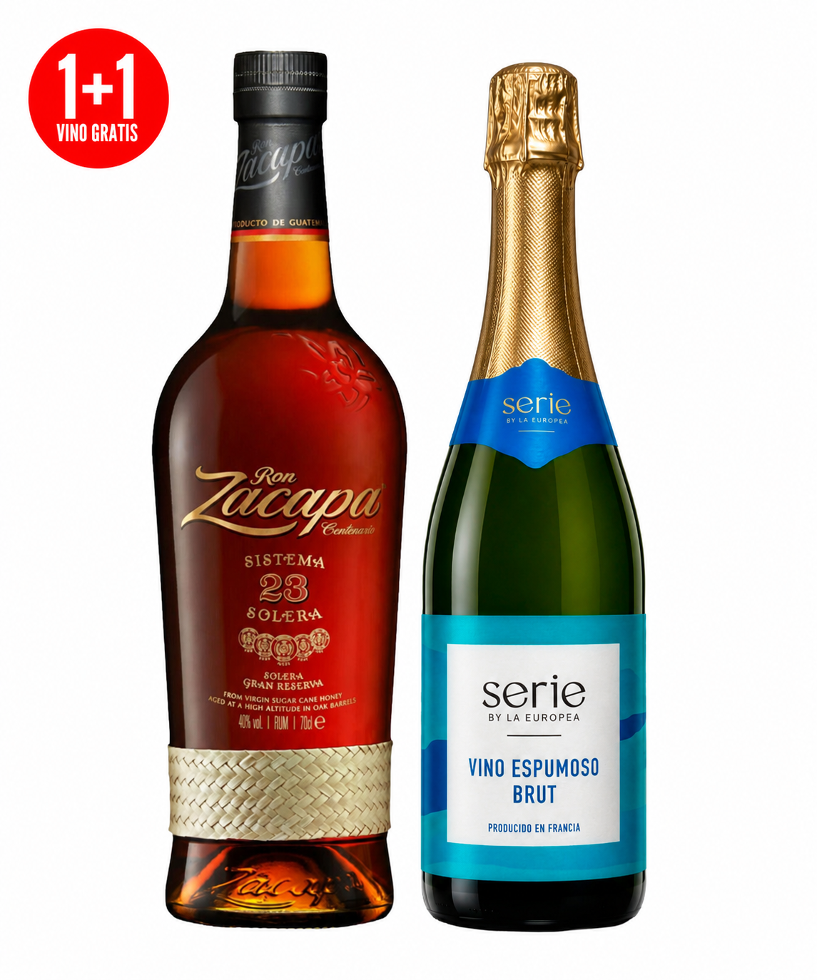 Pack Ron Zacapa Centenario Sistema 23 Solera 750 ml + Vino Espumoso Serie By La Europea Brut 750 ml