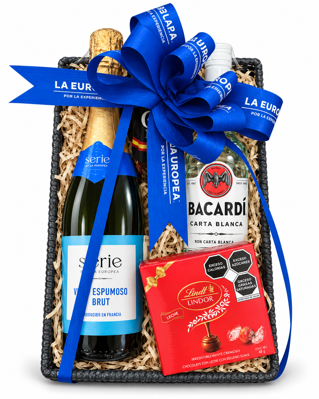 Canasta de Regalo Brindis Gourmet, Ron y Espumoso