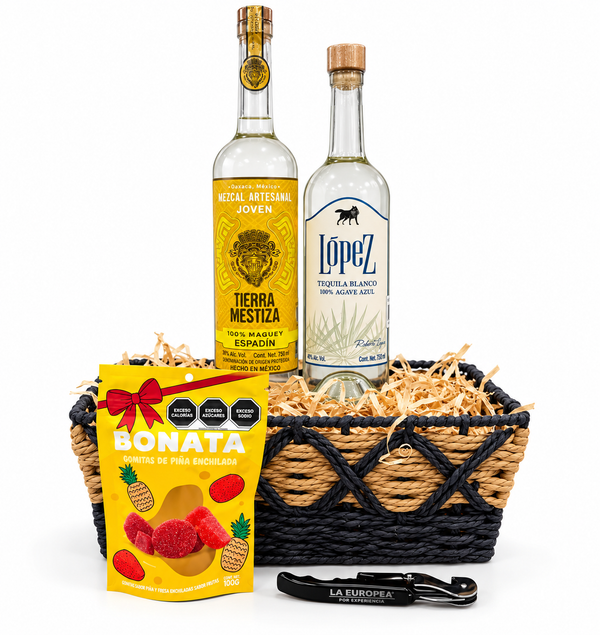 Canasta de Regalo Esencia Mexicana, Tequila y Mezcal