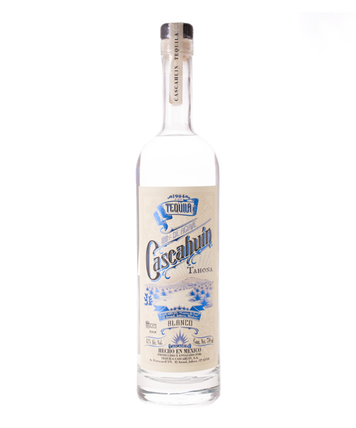 Tequila Cascahuin Tahona Blanco 750 ml