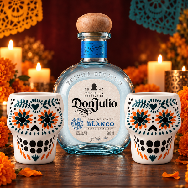 Pack Tequila Don Julio Blanco 700 ml + 2 Vasos Calavera 300 ml