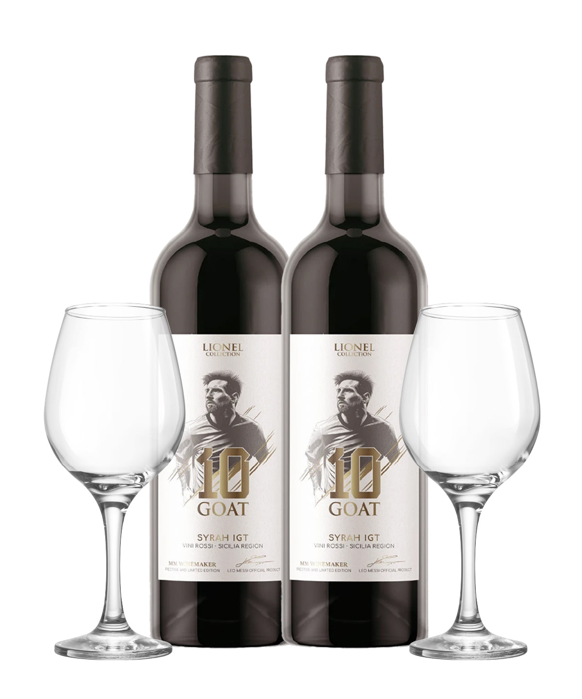 2 VINOS TINTOS 10 GOAT SYRAH IGT 750ML + 2 COPAS