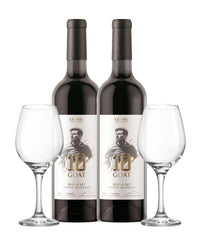 2 VINOS TINTOS 10 GOAT SYRAH IGT 750ML + 2 COPAS
