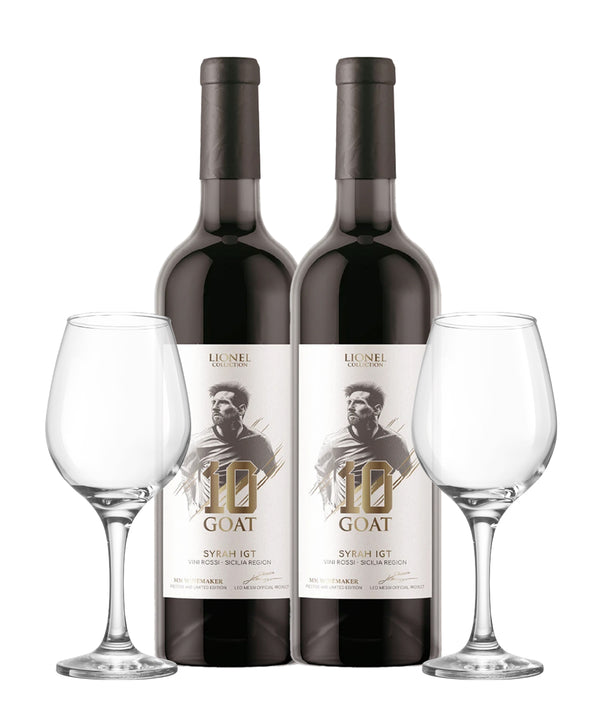 2 VINOS TINTOS 10 GOAT SYRAH IGT 750ML + 2 COPAS