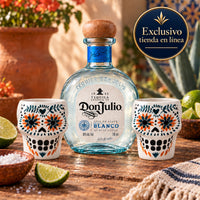 Tequila Don Julio Blanco 700 ml + 2 Vasos Calavera 300 ml