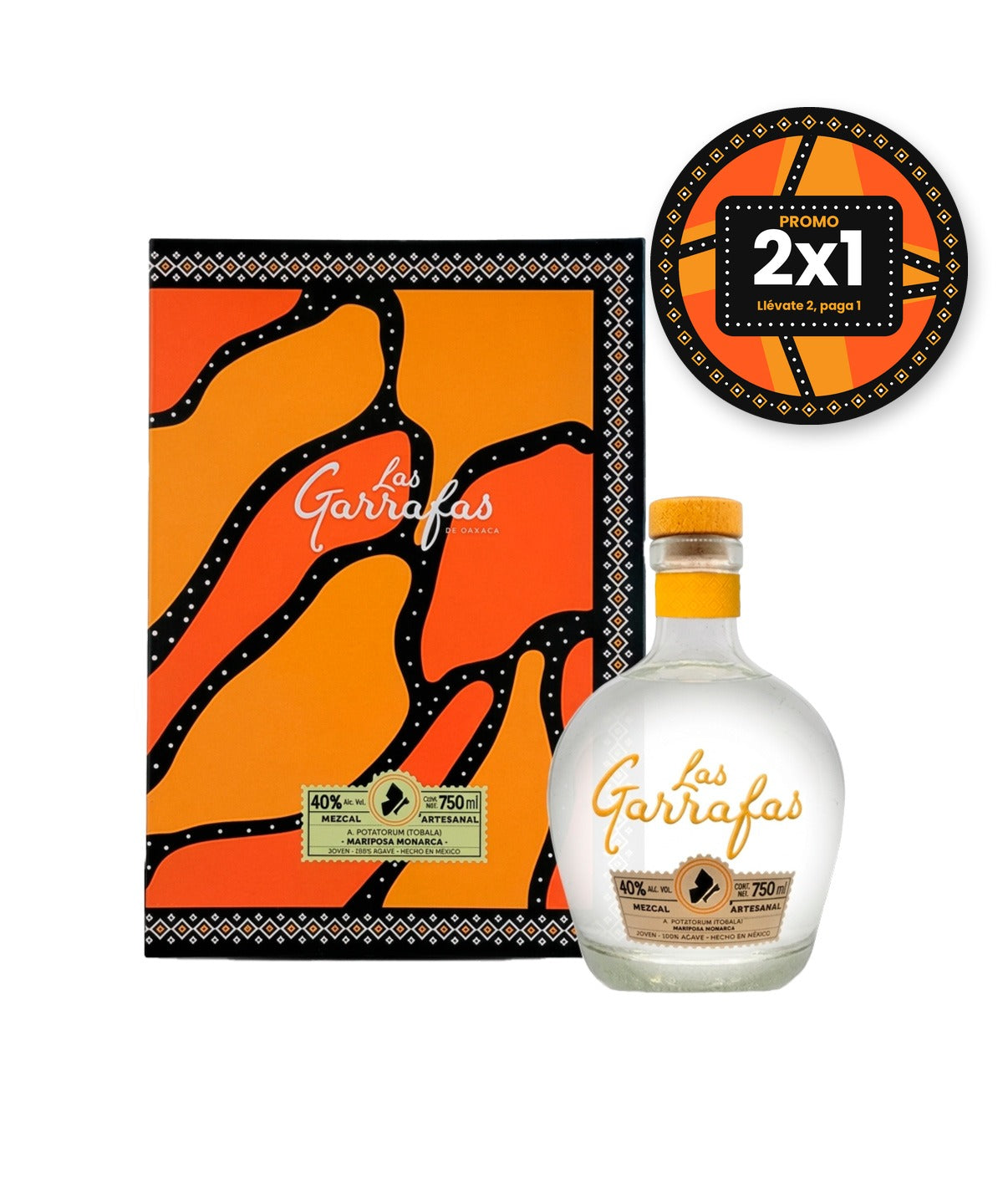 Mezcal Las Garrafas Mariposa Monarca 750 ml