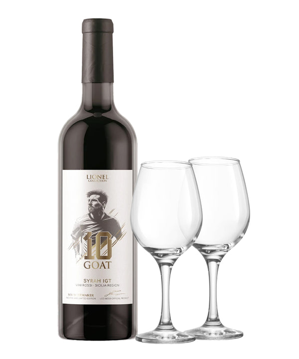 Vino Tinto Goat 10 Syrah IGT 750 ml + 2 Copas