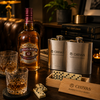 Pack Chivas Regal 12 Años 750 ml con Dominó y 2 Licoreras