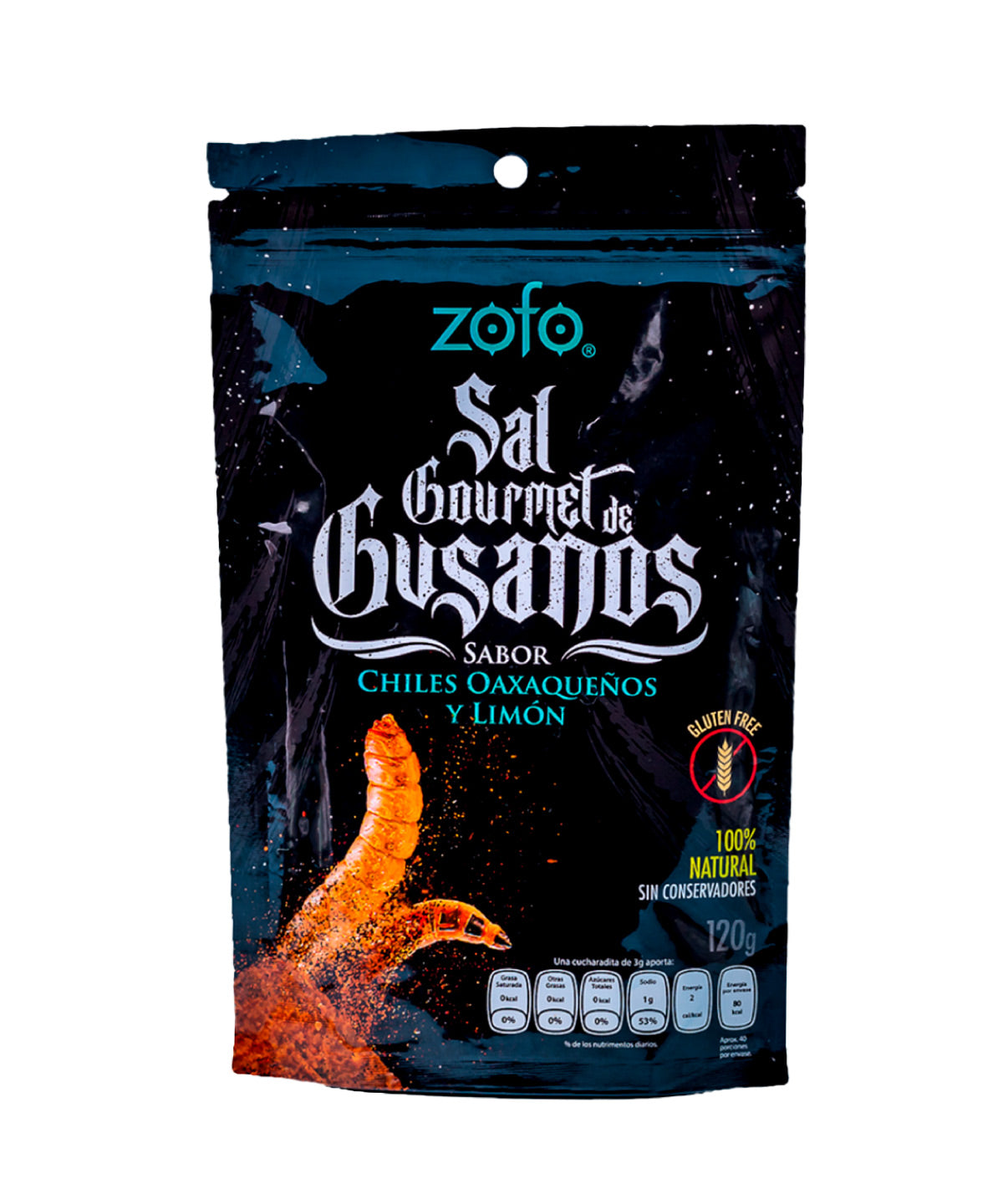 Zofo Sal Gourmet de Gusano Chiles Oaxaqueños y Limon Zofo 120 grs