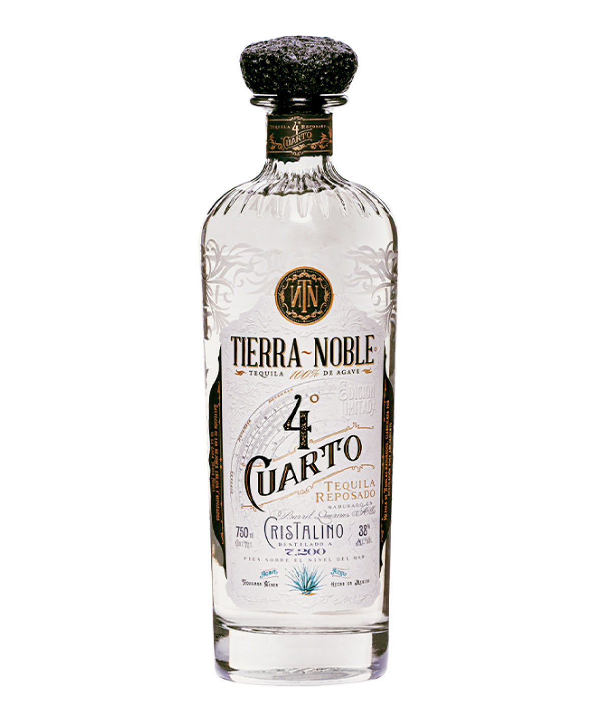 Tequila 4to Cuarto Reposado Cristalino Tierra Noble 750 ml