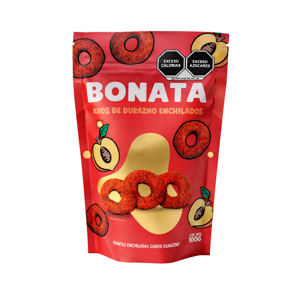 GOMITAS BONATA AROS DURAZNO ENCHIL 100G
